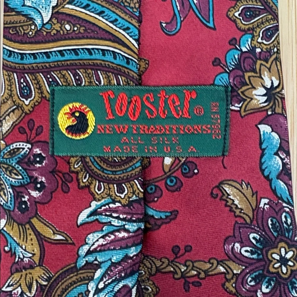 Rooster Mens Paisley‎ Neck Tie